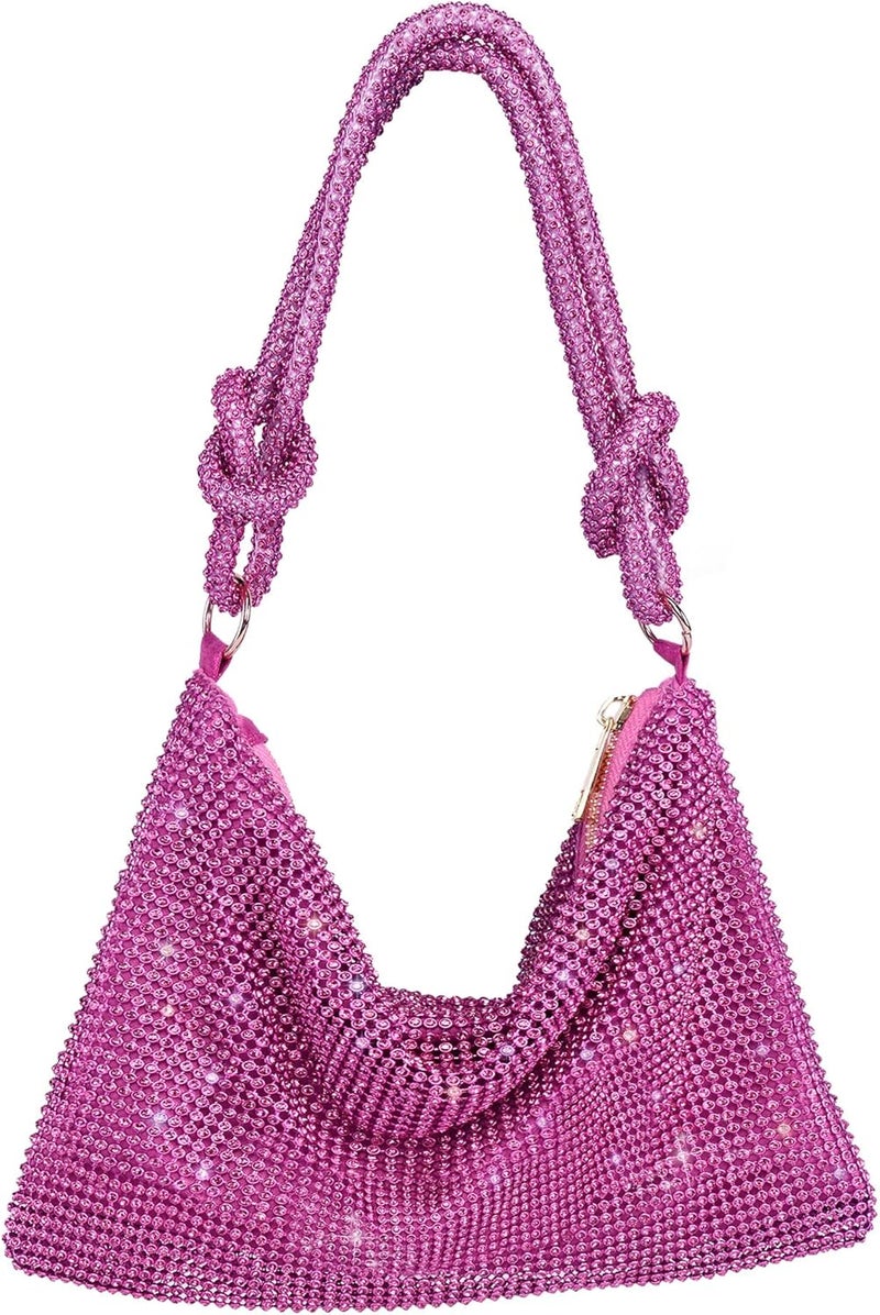 NEWROGENG Rhinestone Purse Sparkly Evening bag Silver Clutch Purses for Women Evening, Cross Body Handbags for Party Prom Club Wedding - Image 1